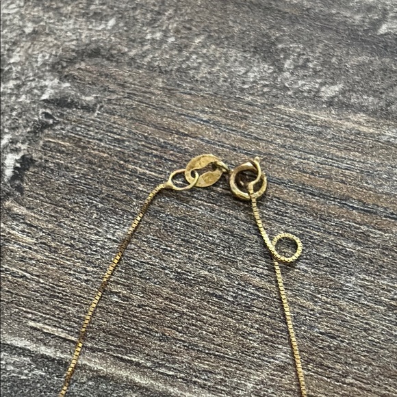 14K Yellow Gold CZ Pendant Necklace - Picture 3 of 5